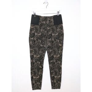 Maurice Paisley Brown Black Textured Stretch Pants Women’s Size M